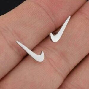 Nike Swoosh Earrings - Nike Check - Silver Studs - Christmas Gifts